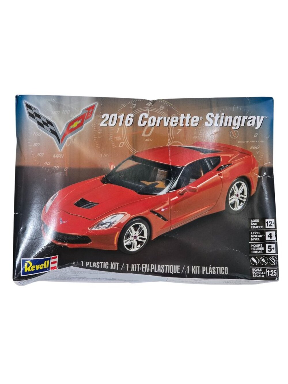 Revell 2016 Corvette Stingray 1:25 Red Plastic Model Kit 85-4425